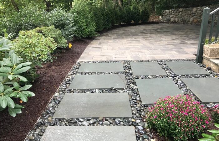 Garden design pebbles