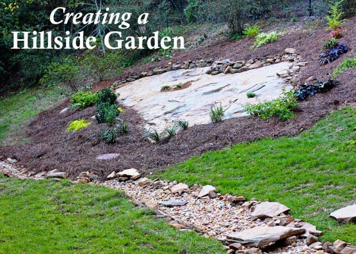 Rock hillside landscaping