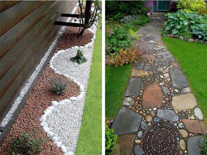 Pebbles pavers pebble paving backyard landscaping